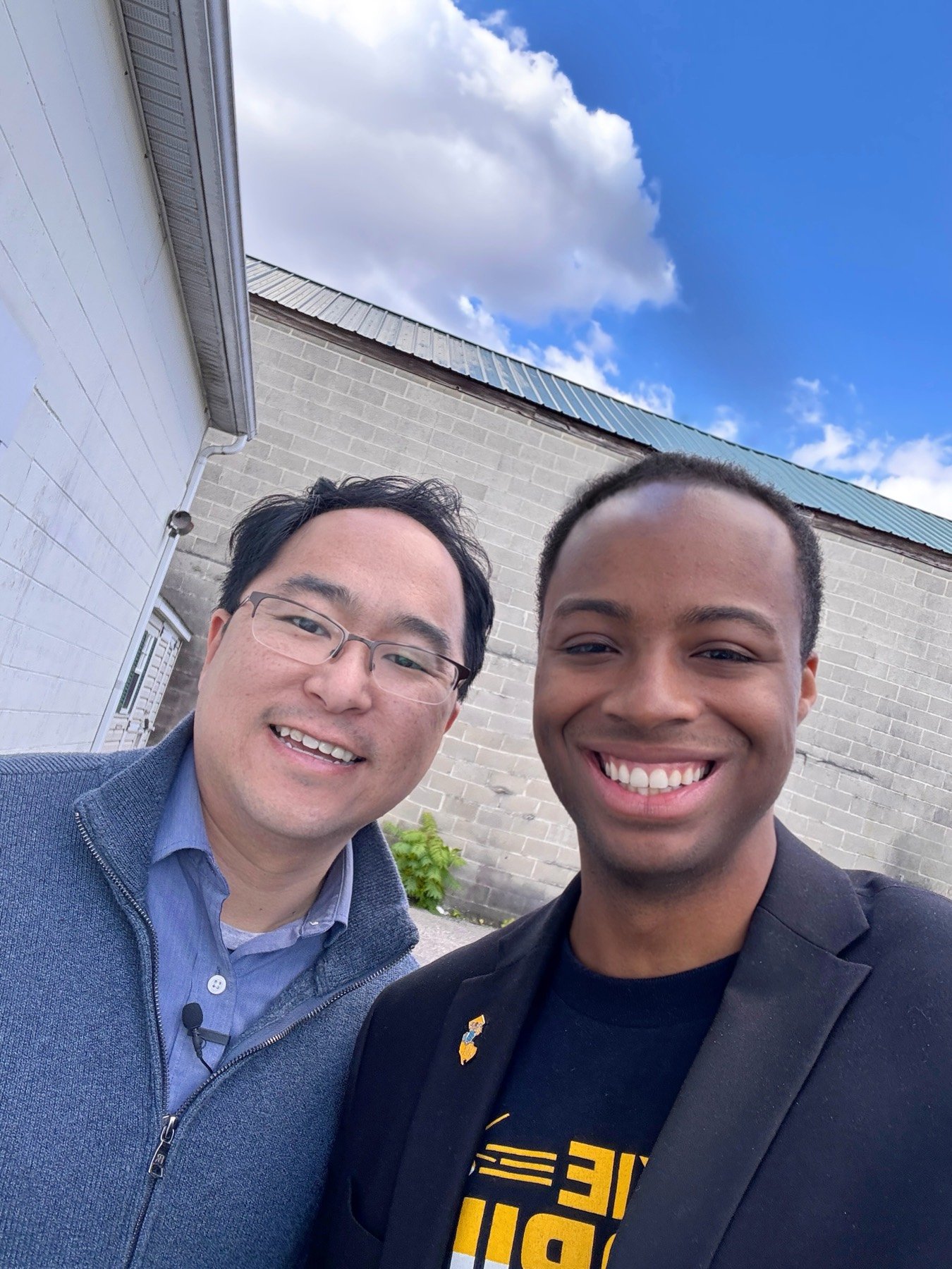 Jameel Muhammad with Senator Andy Kim on the Sherrill campaign