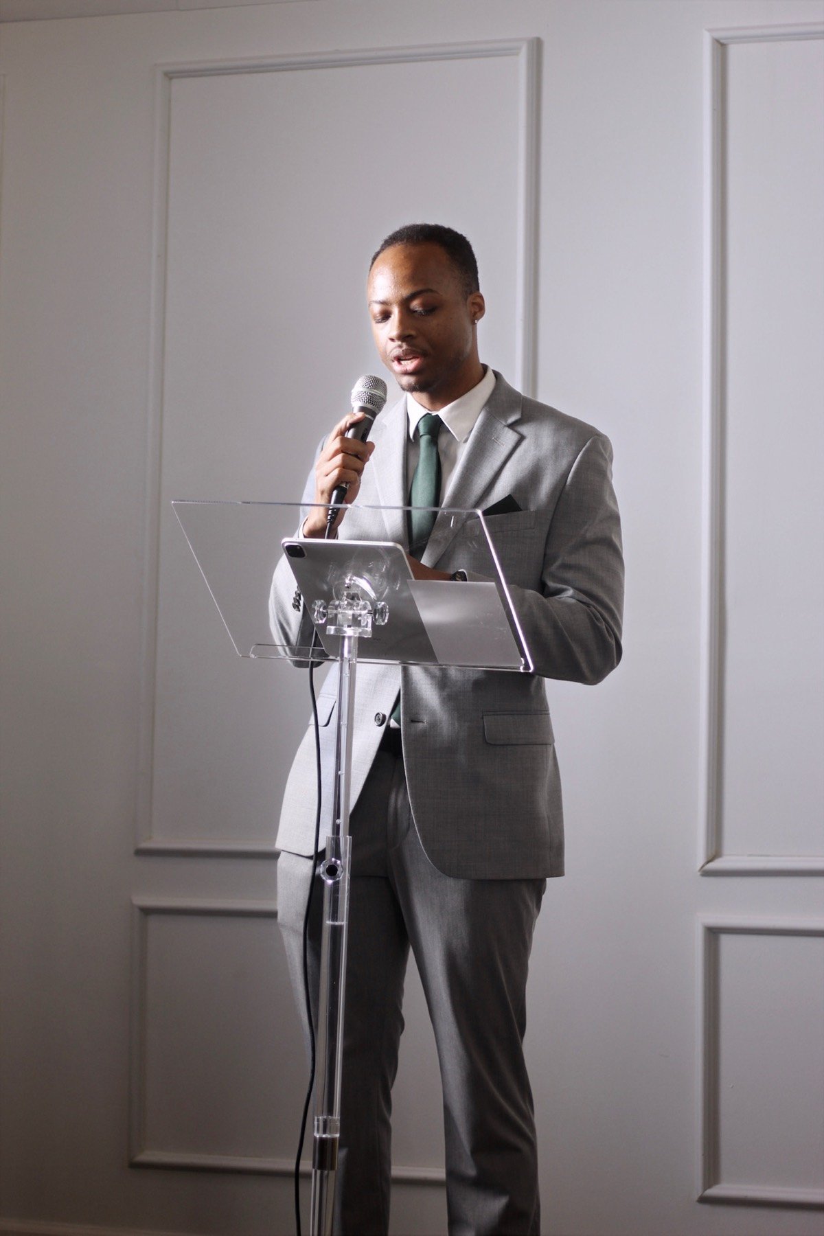 Jameel Muhammad speaking at a keynote
